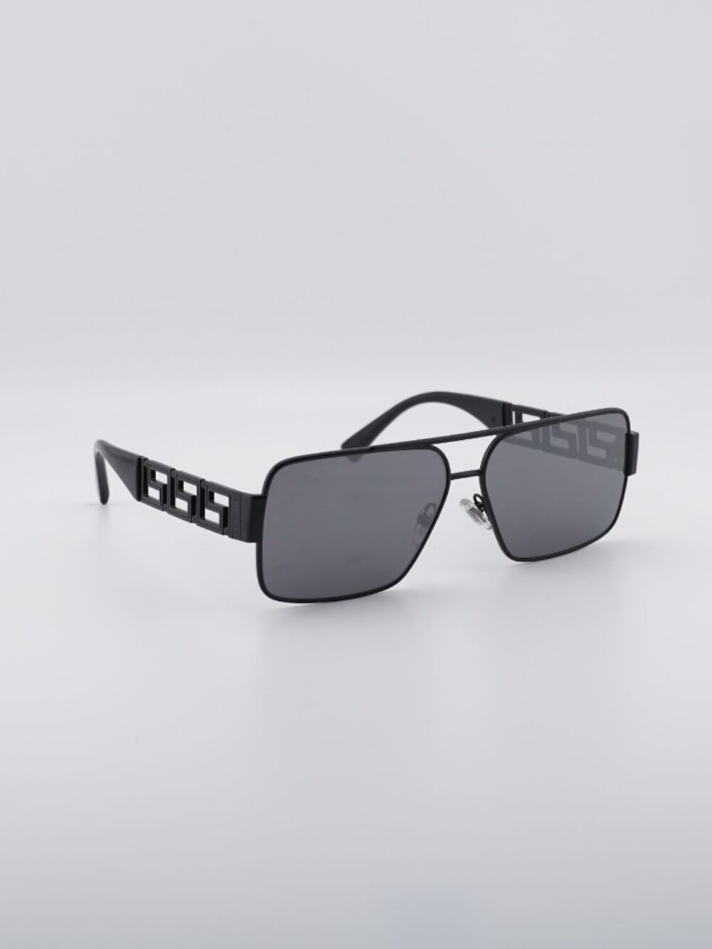 Versace VE2290 12616G Sunglasses Black Rectangle Frame, Grey Lenses